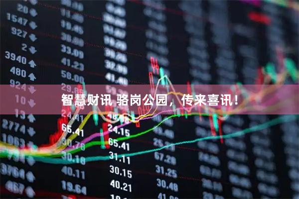 智慧财讯 骆岗公园，传来喜讯！